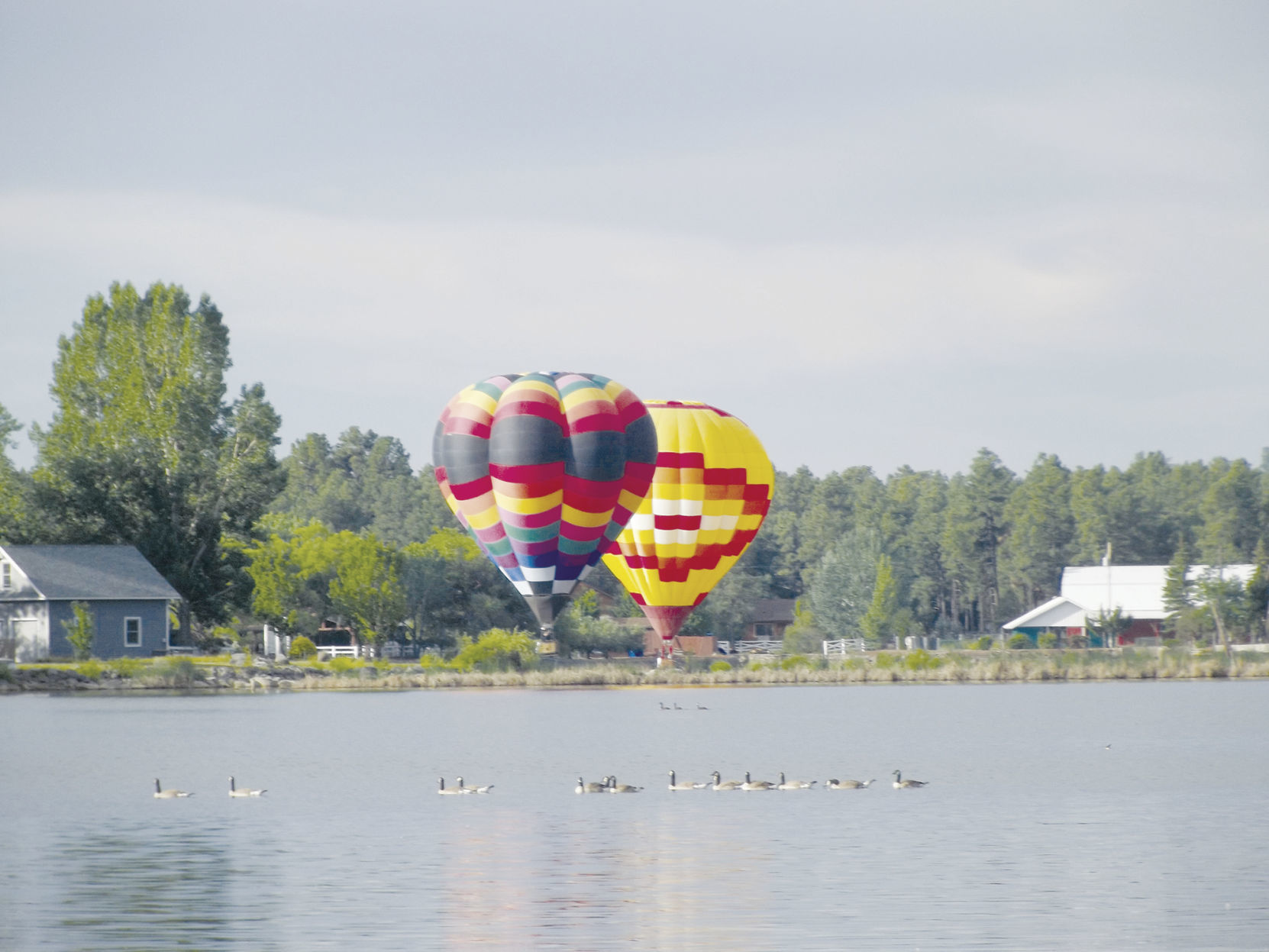 Two balloons over Rainbow Lake
